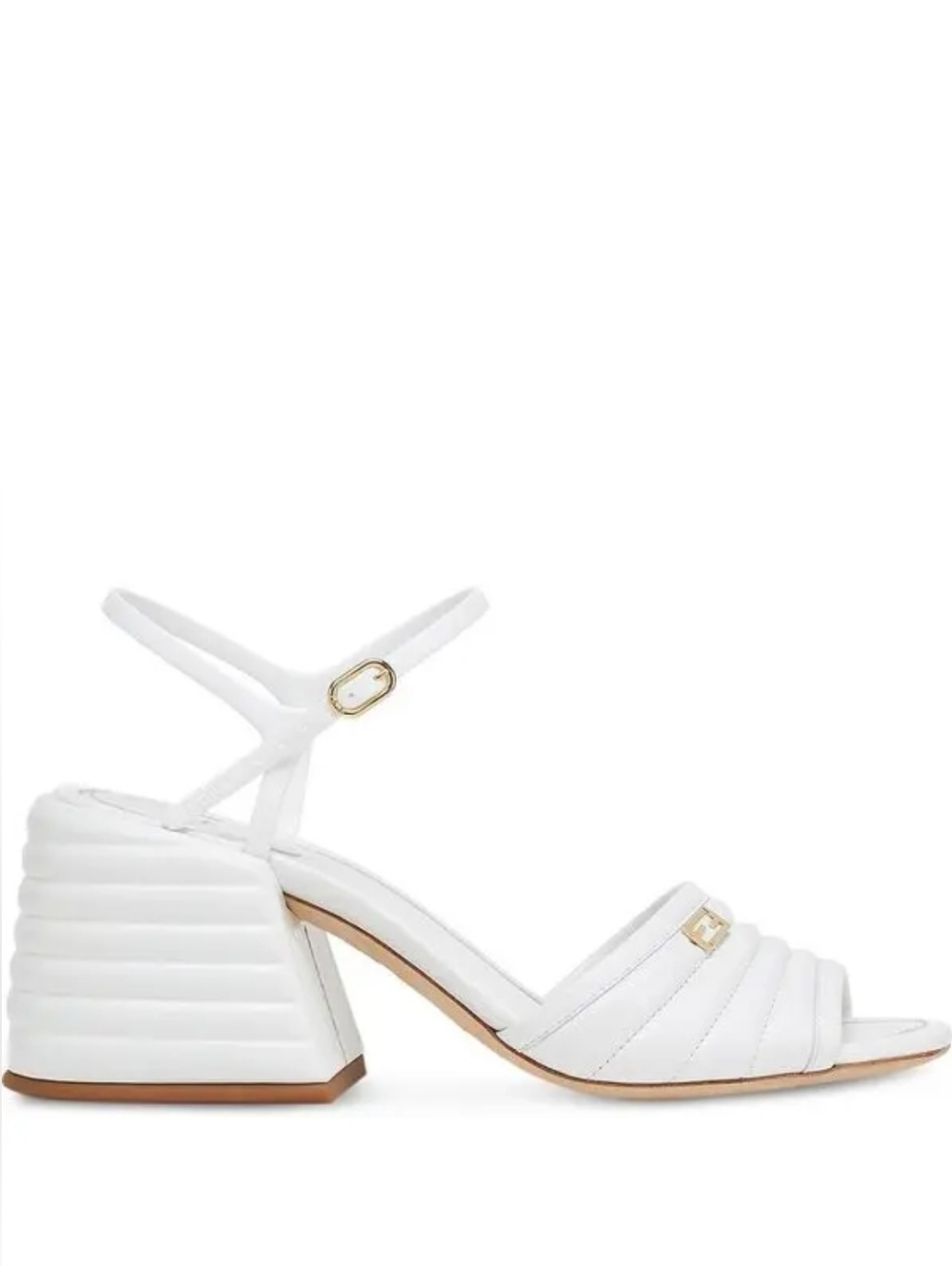Fendi Promanade White Leather Slingback Heels 36.5